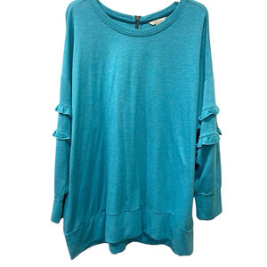 Matilda Jane Womens Size XL Wonderment Our Song Ruffle Sweatshirt Top Oversized